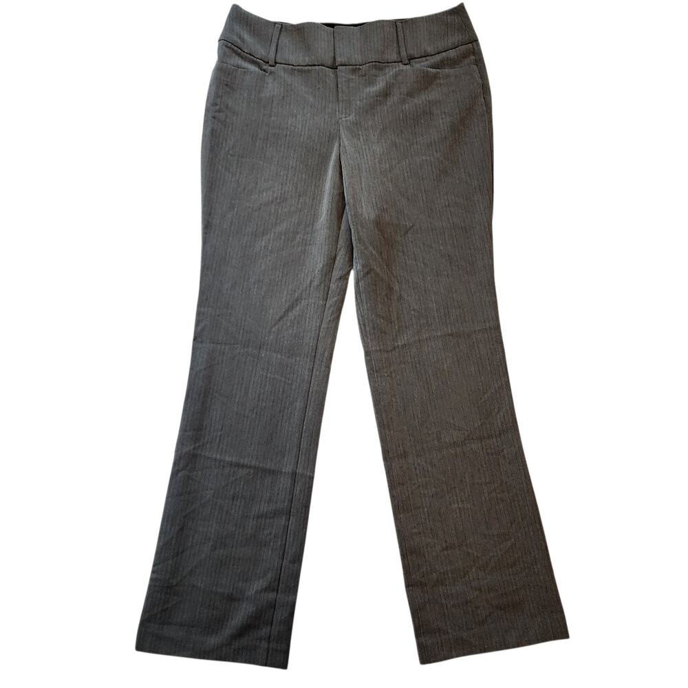 Apt 9 Womens Dress Pants Size 8 Gray Mid Rise Straight Leg Comfort Waist Stretch